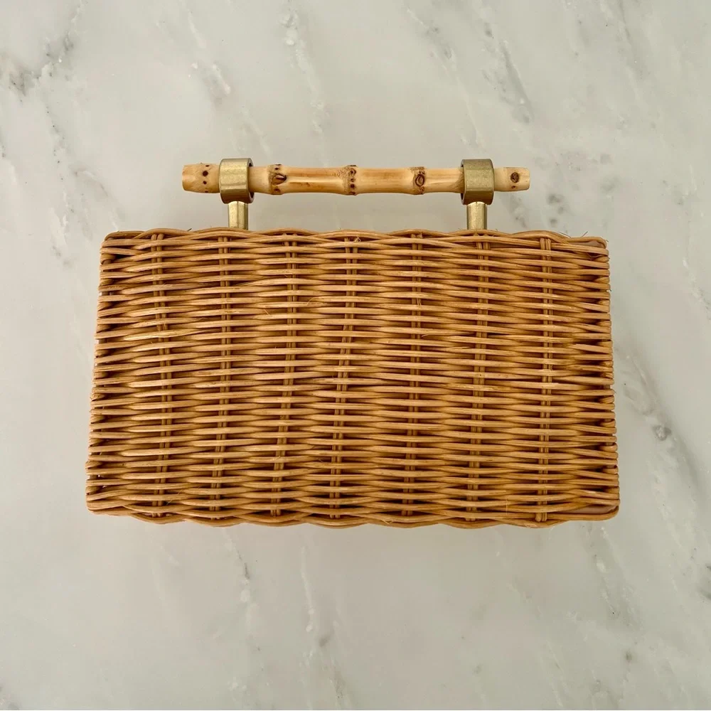 NWT • Zara Bamboo Woven Clutch/Minaudiere - Picture 3 of 6